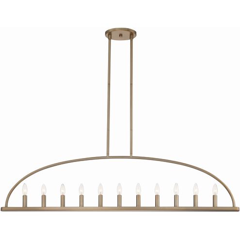 Abbott 11 Light 54 inch Vibrant Gold Chandelier Ceiling Light