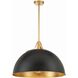 Soto 3 Light 23.5 inch Matte Black and Antique Gold Chandelier Ceiling Light