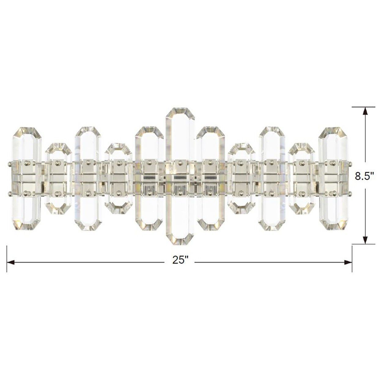 Bolton Bath Vanity Light Wall Light in Polished Nickel