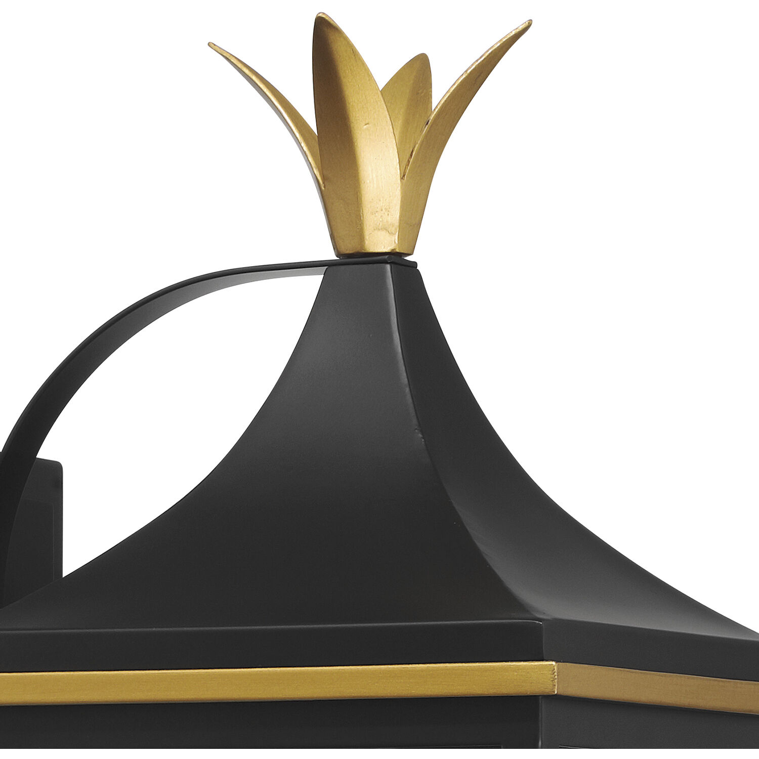 Simpson 3 Light 19.75 inch Matte Black and Textured Gold Outdoor Sconce