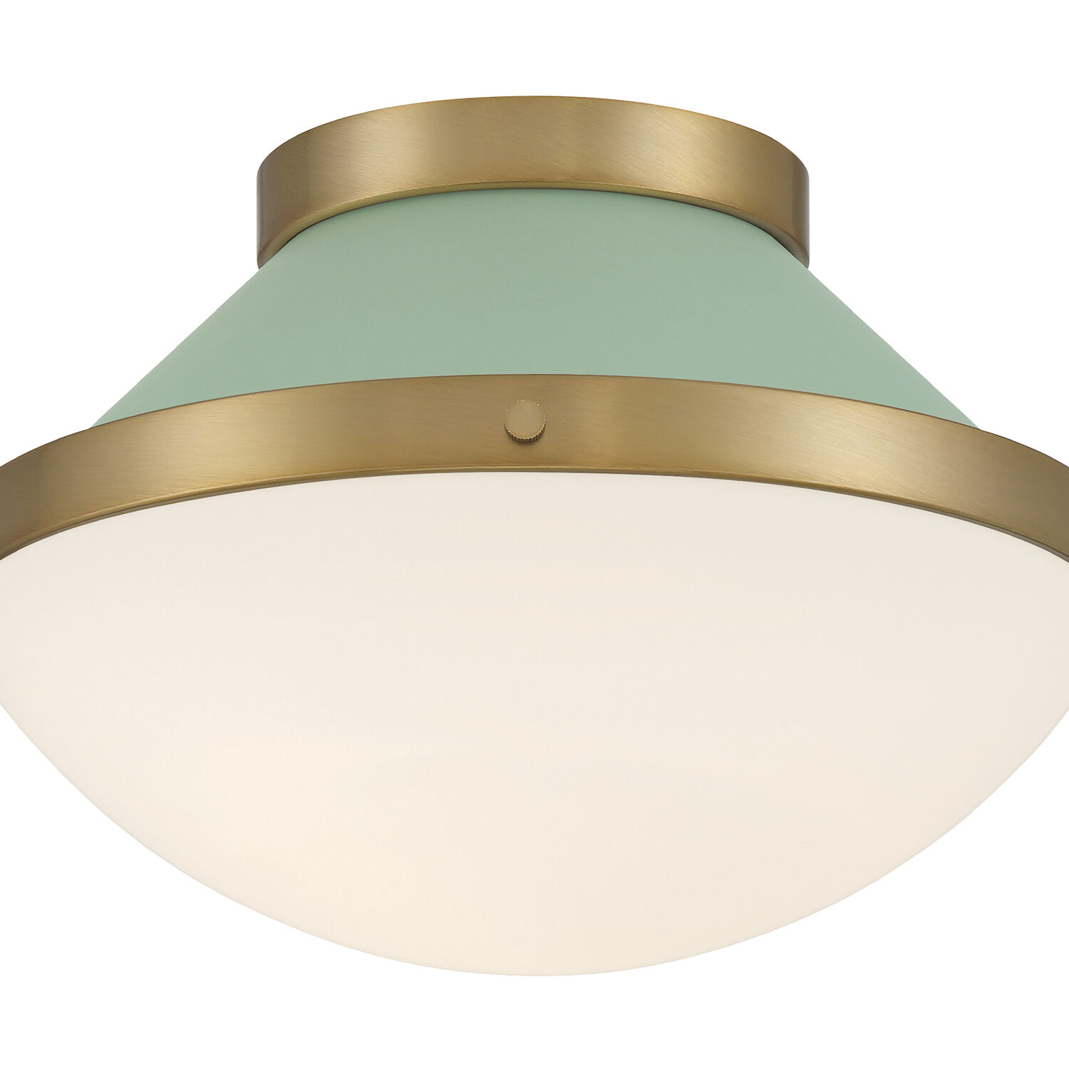 Xander 1 Light 12.25 inch Vibrant Gold Flush Ceiling Light in Vibrant Gold and Green