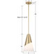 Tori 1 Light 9 inch Vibrant Gold Pendant Ceiling Light