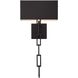 Alston Sconce Wall Light in Matte Black with White