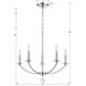 Mila 5 Light 23 inch Polished Nickel Chandelier Ceiling Light