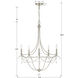 Metro 5 Light 27.5 inch Antique Silver Chandelier Ceiling Light