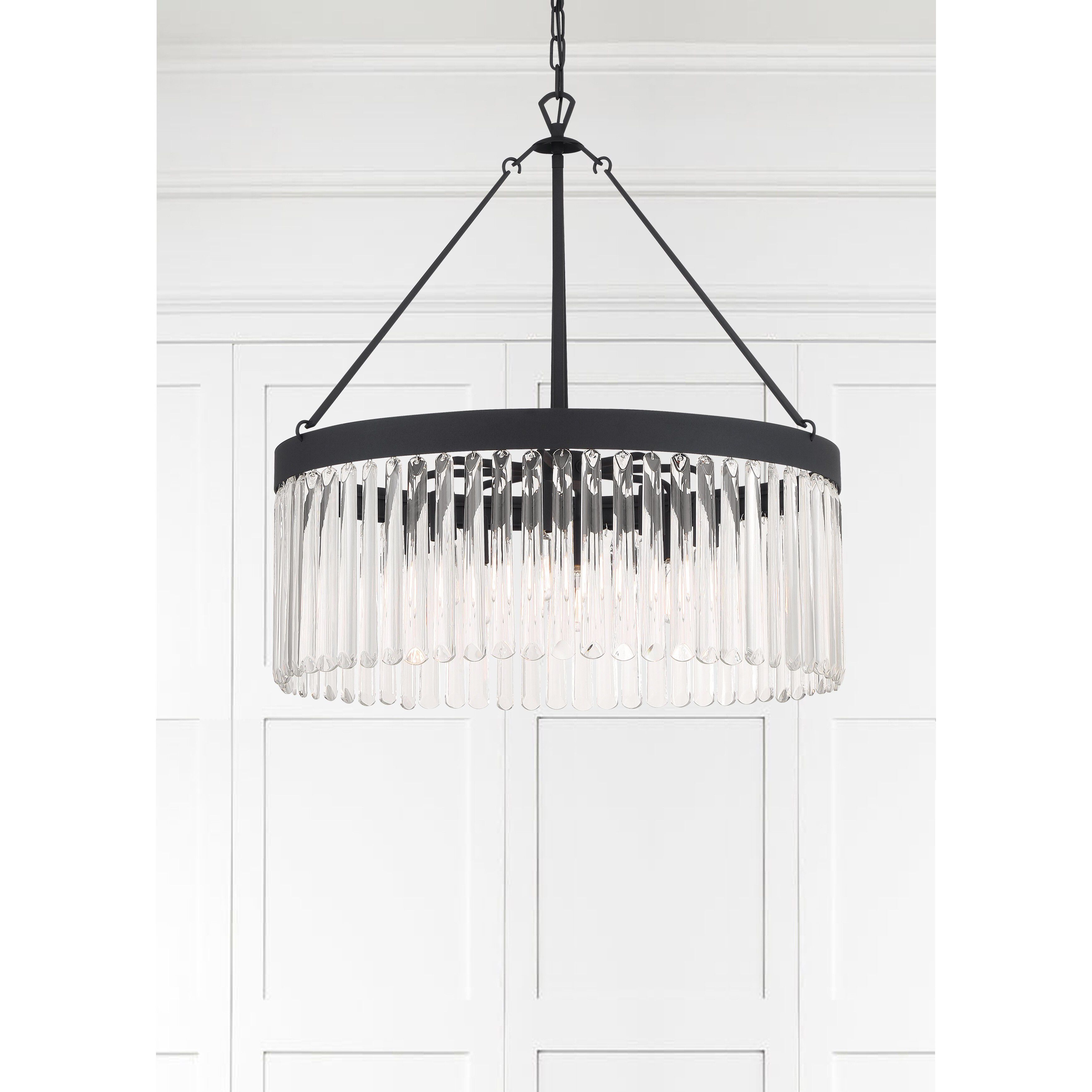 Emory 8 Light 24 inch Black Forged Chandelier Ceiling Light