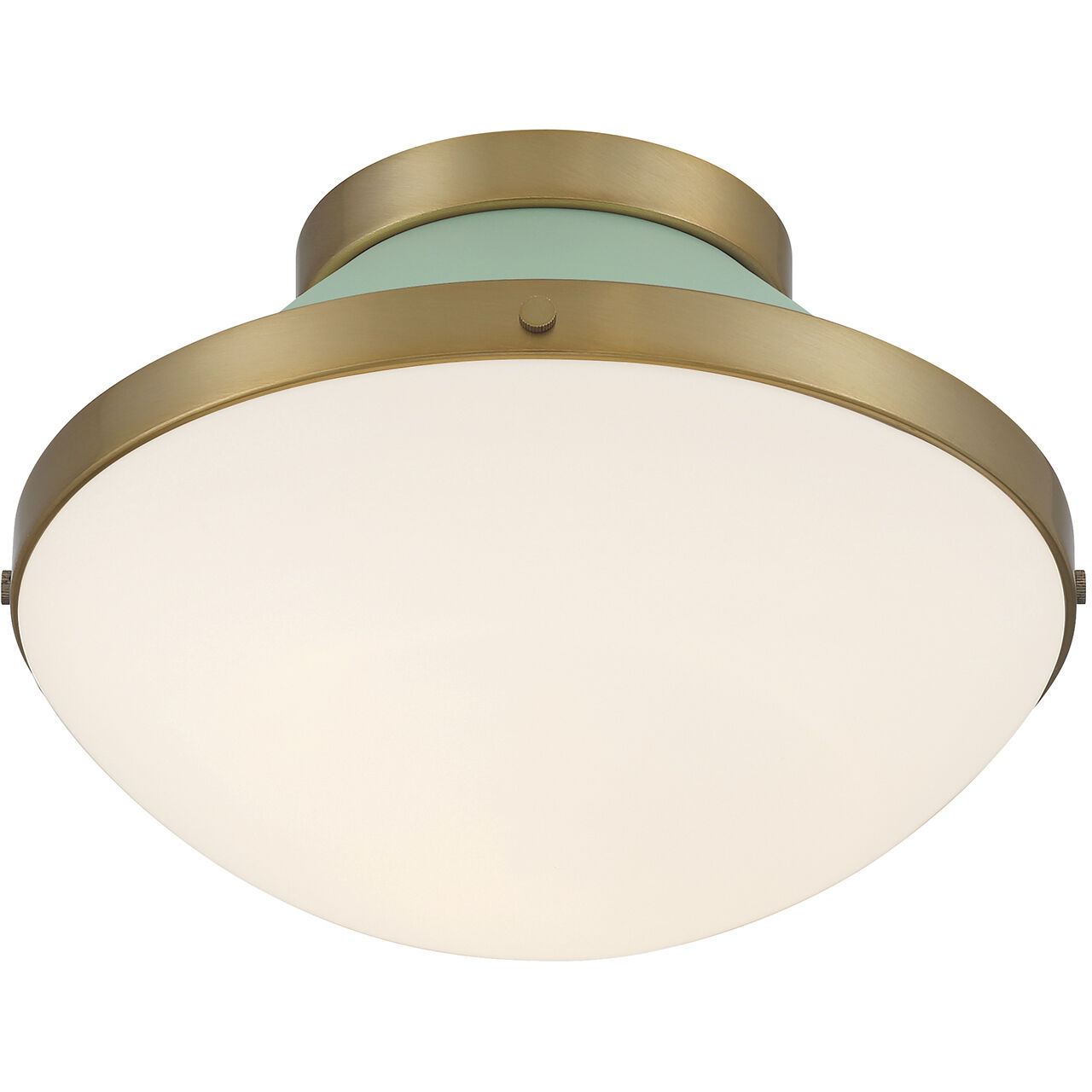 Xander 1 Light 12.25 inch Vibrant Gold Flush Ceiling Light in Vibrant Gold and Green