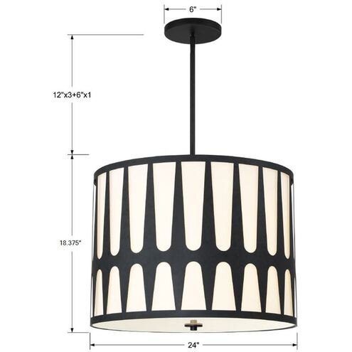 Royston 5 Light 24 inch Black Chandelier Ceiling Light