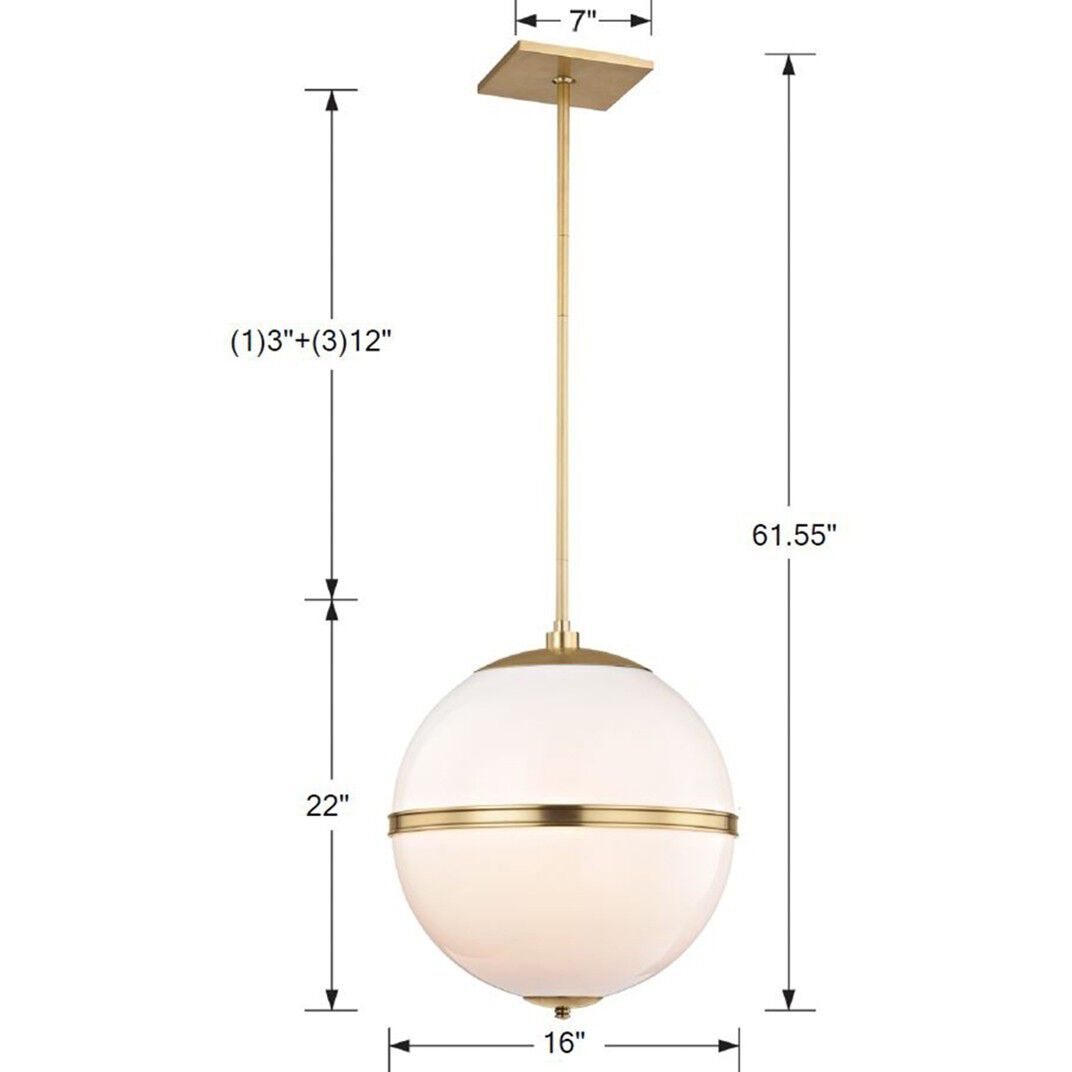 Truax Pendant Ceiling Light in Aged Brass