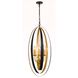 Luna 6 Light 16 inch English Bronze and Antique Gold Mini Chandelier Ceiling Light