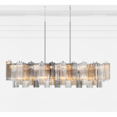 Addis 14 Light 51.75 inch Polished Chrome Chandelier Ceiling Light in Tronchi Glass Autumn