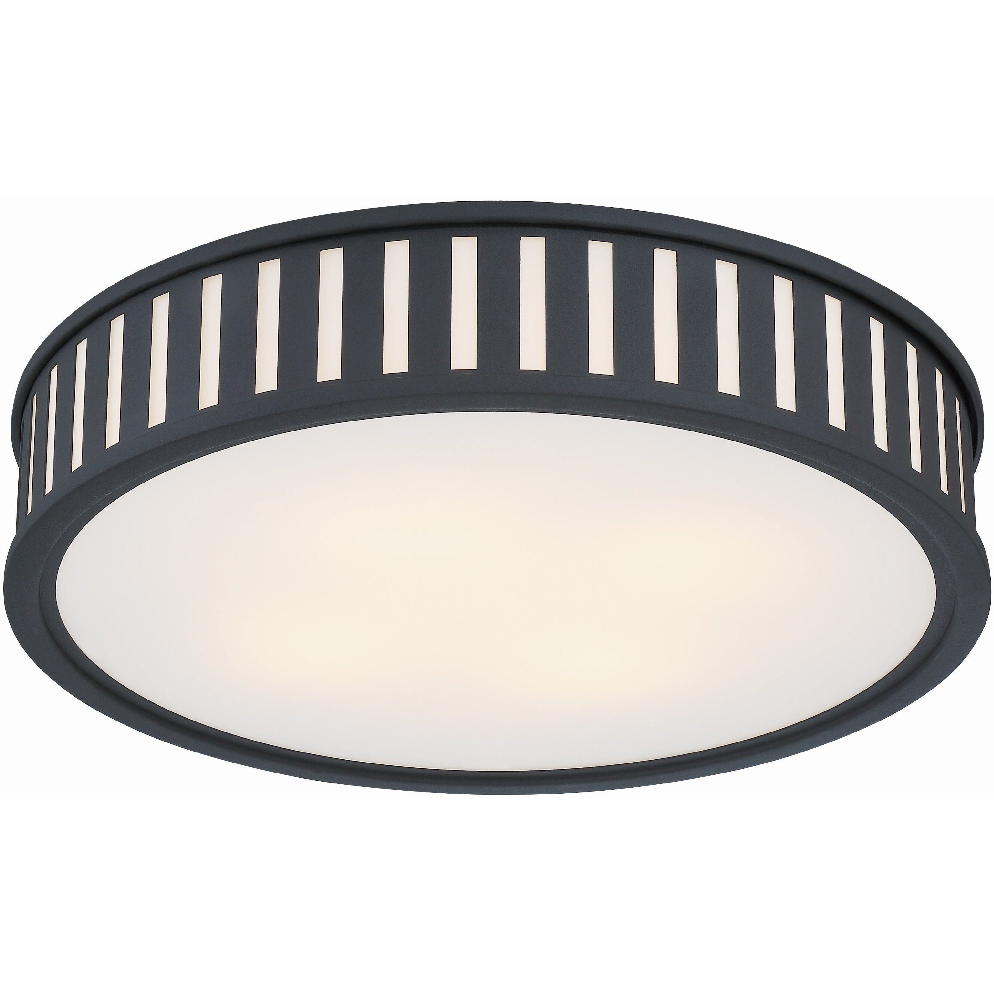 Kendal 4 Light 22.5 inch Black Forged Flush Ceiling Light