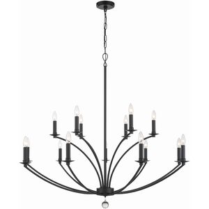 Mila 15 Light 48 inch Black Chandelier Ceiling Light