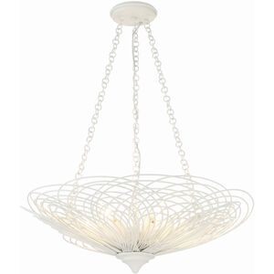 Doral 6 Light 24 inch Matte White Chandelier Ceiling Light