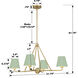 Xavier 4 Light 31.75 inch Vibrant Gold and Green Chandelier Ceiling Light