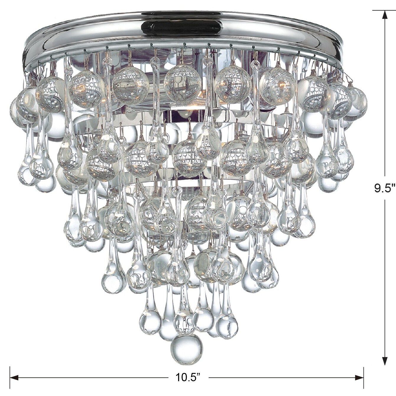 Calypso 3 Light 10.5 inch Polished Chrome Flush Ceiling Light