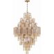 Addis 20 Light 31.5 inch Aged Brass Chandelier Ceiling Light in Amber