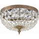 Waltham 2 Light 10 inch Olde Brass Flush Ceiling Light in Clear Hand Cut