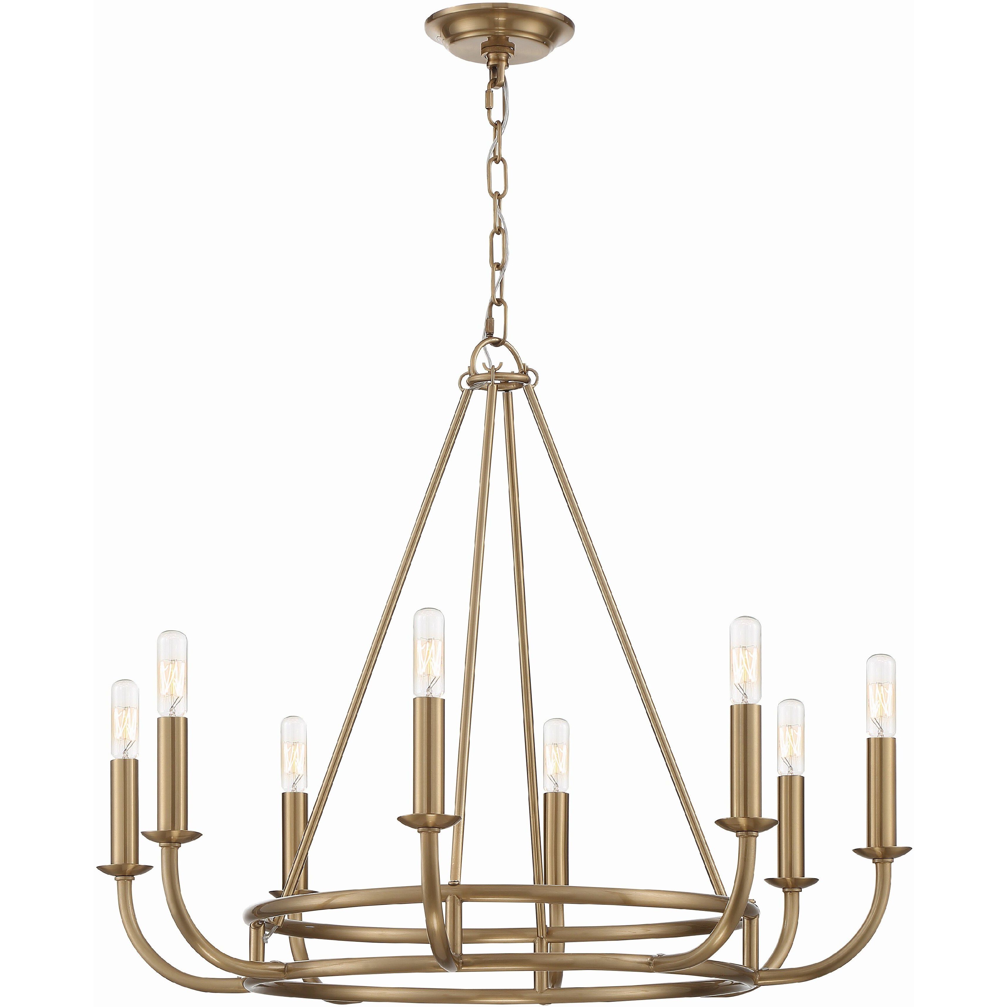 Bailey 8 Light 28 inch Aged Brass Chandelier Ceiling Light
