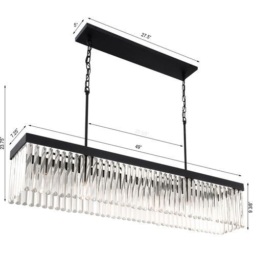 Emory 6 Light 49 inch Black Forged Chandelier Ceiling Light