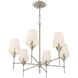 Broche 6 Light 32 inch Antique Silver Chandelier Ceiling Light