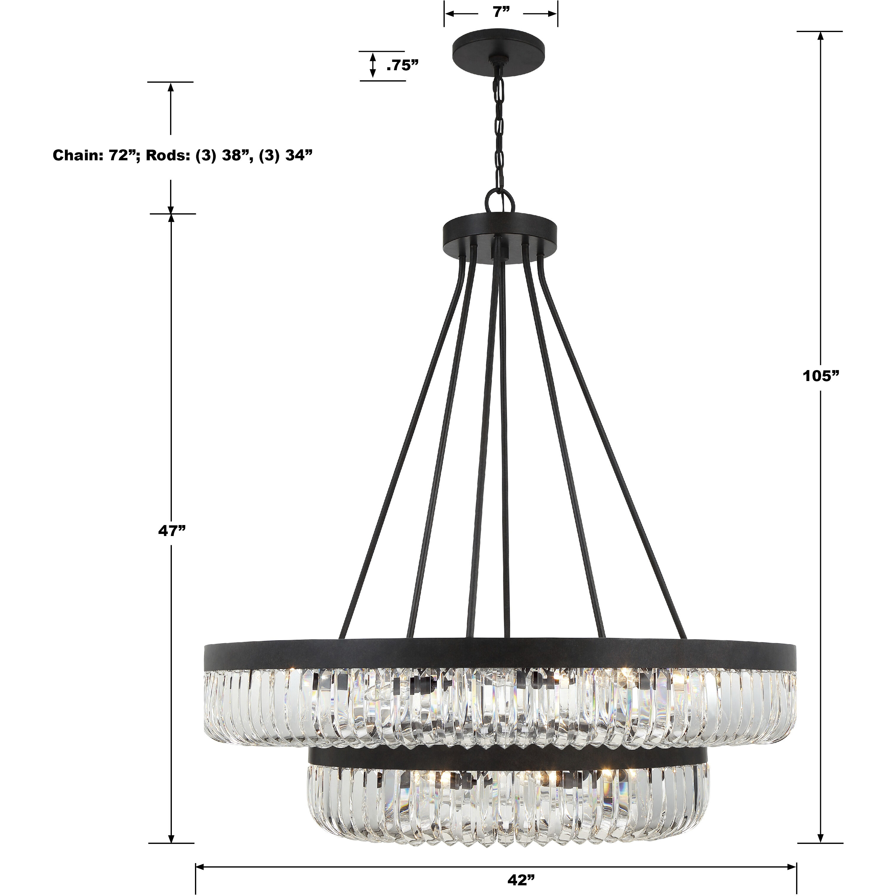 Alister 26 Light 42 inch Charcoal Bronze Chandelier Ceiling Light