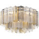 Addis 7 Light 22.25 inch Polished Chrome Flush Mount Ceiling Light in Tronchi Glass Autumn