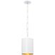 Alston 1 Light 8 inch Matte White and Antique Gold Mini Pendant Ceiling Light