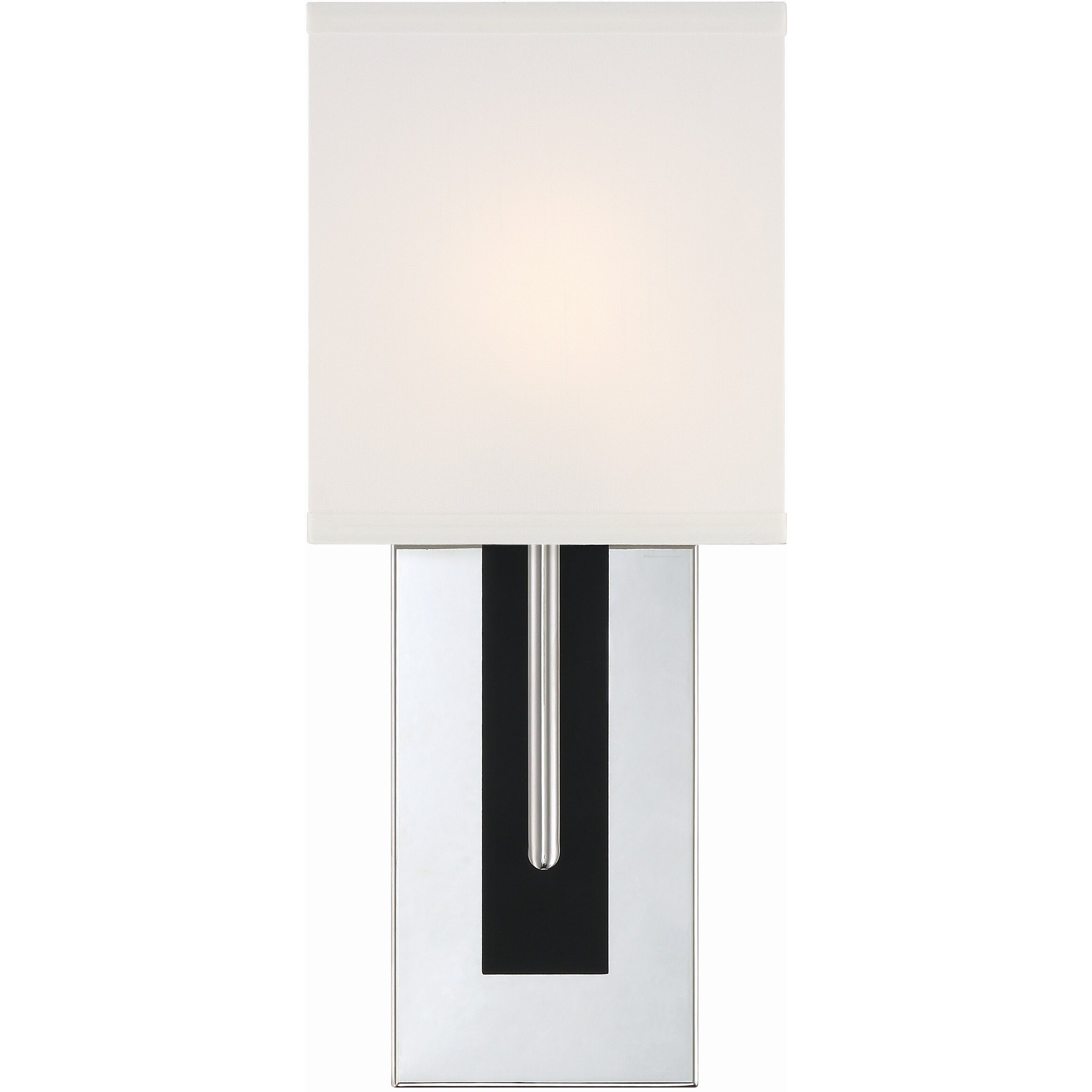 Brent Bath Sconce Wall Light in Polished Nickel and Black Forged