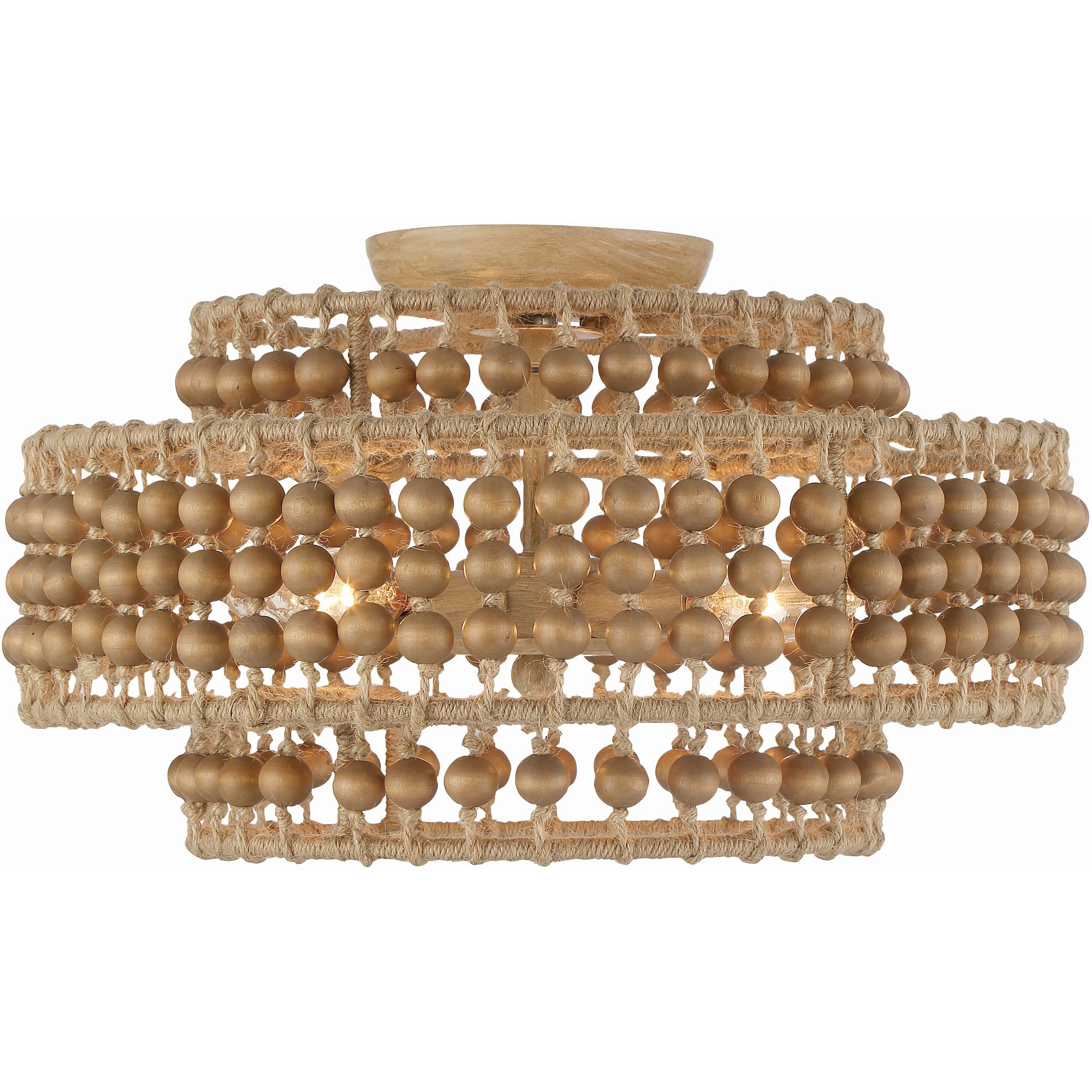 Silas 4 Light 16 inch Burnished Silver Semi Flush Ceiling Light