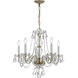 Traditional Crystal 5 Light 21 inch Polished Brass Chandelier Ceiling Light