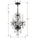 Traditional Crystal 4 Light 11 inch English Bronze Mini Chandelier Ceiling Light in Clear Spectra