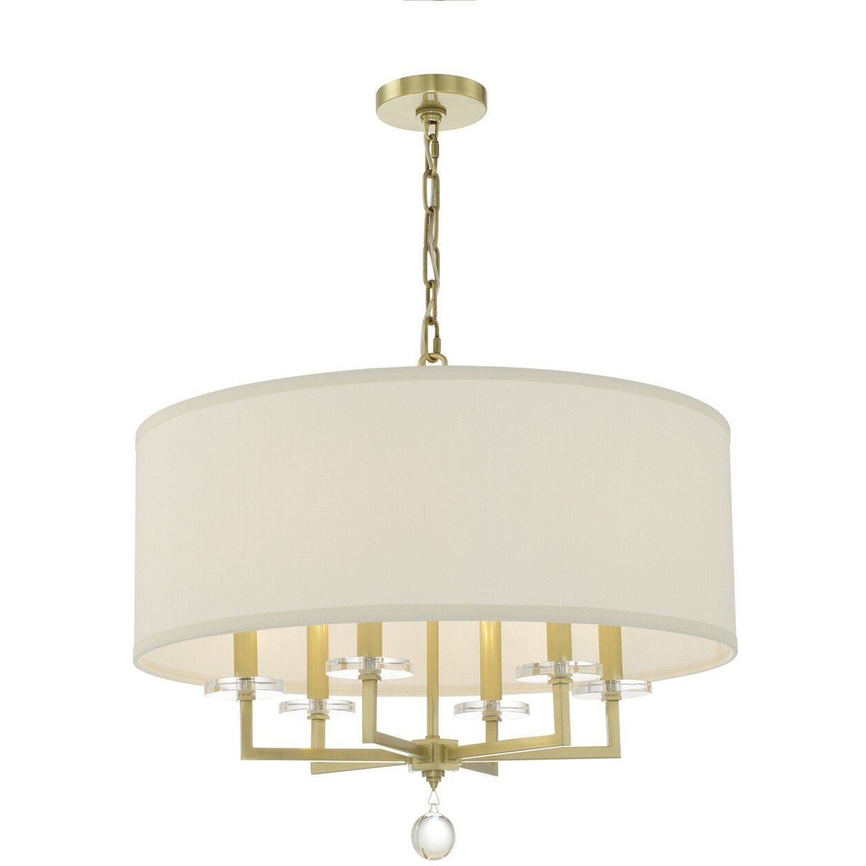 Paxton 6 Light 25.5 inch Aged Brass Chandelier Ceiling Light