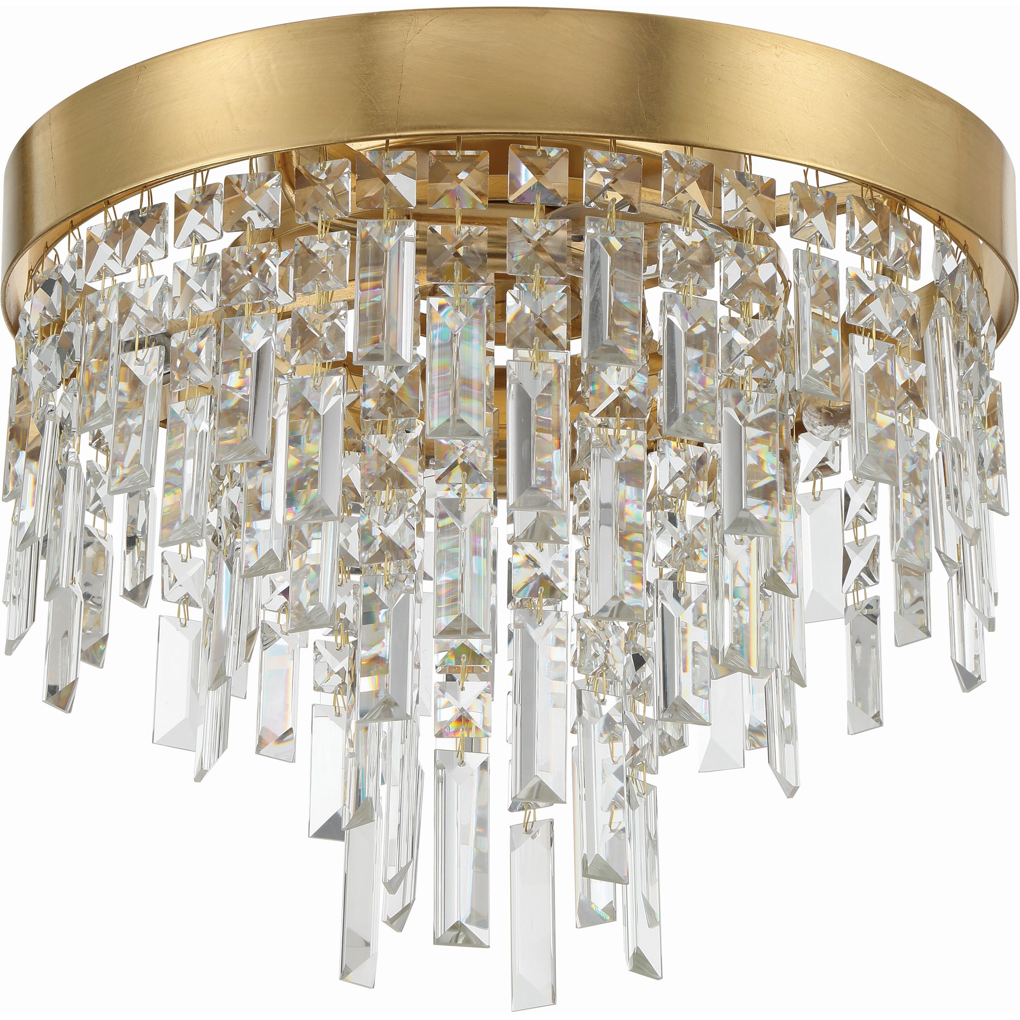 Winfield 4 Light 16 inch Antique Gold Flush Ceiling Light