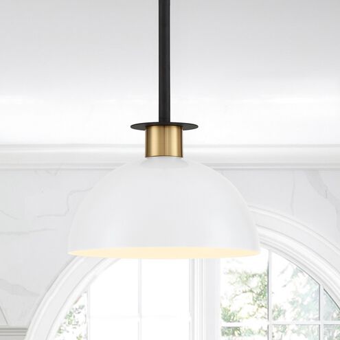 Gigi 1 Light 10 inch Black and Aged Brass Pendant Ceiling Light