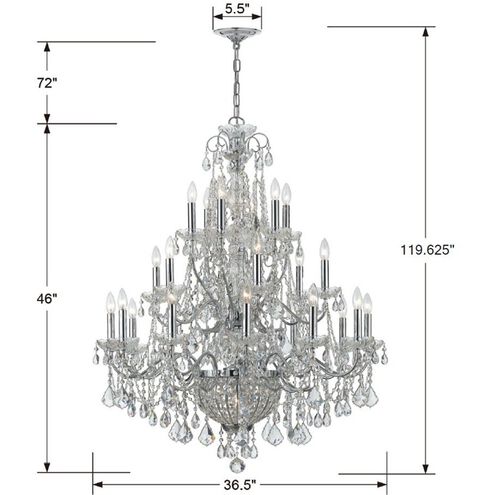 Imperial 26 Light 36.5 inch Polished Chrome Chandelier Ceiling Light