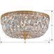 Waltham 3 Light 12 inch Olde Brass Flush Ceiling Light in Clear Italian