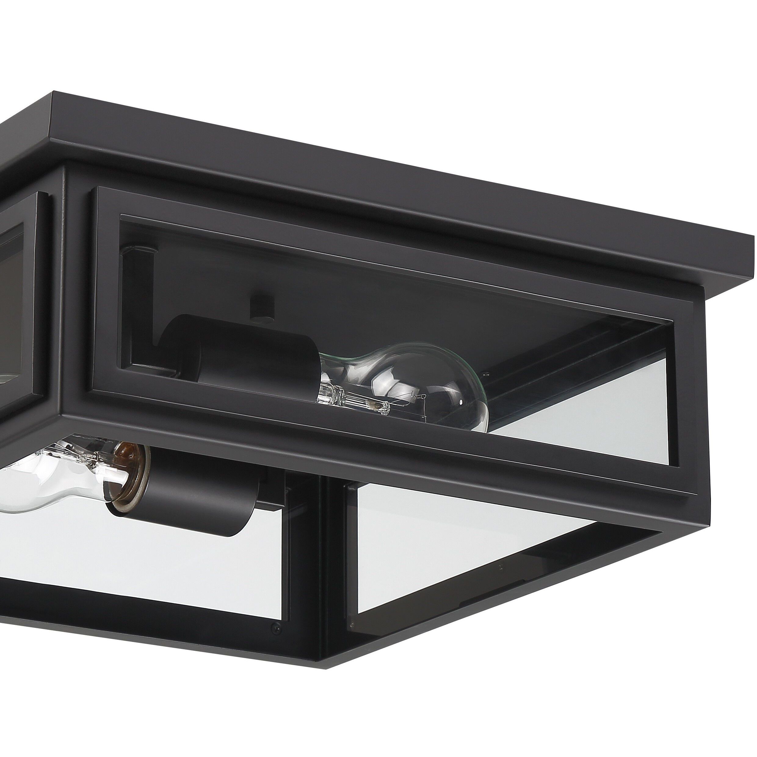 Byron 2 Light 5 inch Matte Black Outdoor Flush