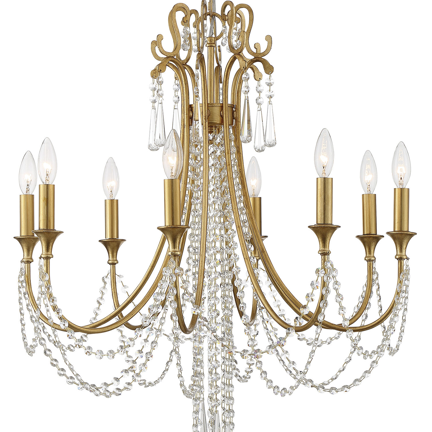 Arcadia 8 Light 26.75 inch Antique Gold Chandelier Ceiling Light
