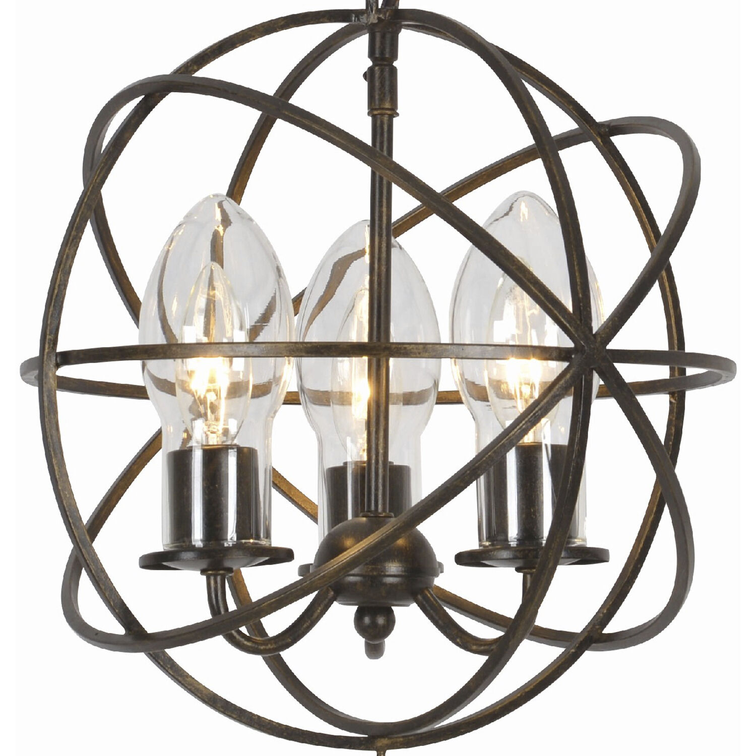 Solaris 3 Light 12 inch English Bronze Outdoor Chandelier