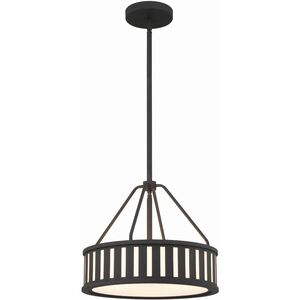 Kendal 3 Light 15.5 inch Black Forged Mini Chandelier Ceiling Light