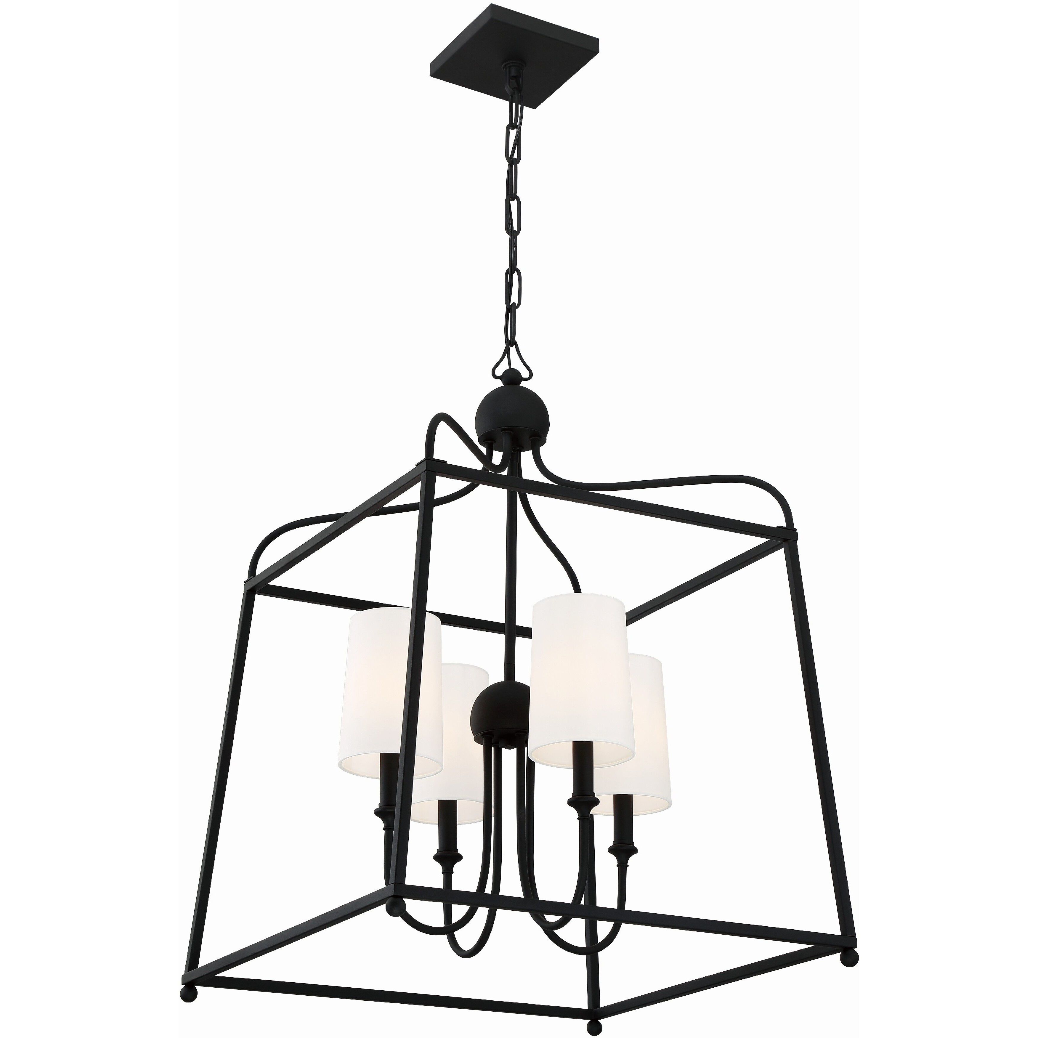 Sylvan 4 Light 21.5 inch Black Forged Lantern Chandelier Ceiling Light