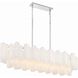 Addis 14 Light 51.75 inch Polished Chrome Linear Chandelier Ceiling Light in Tronchi Glass White