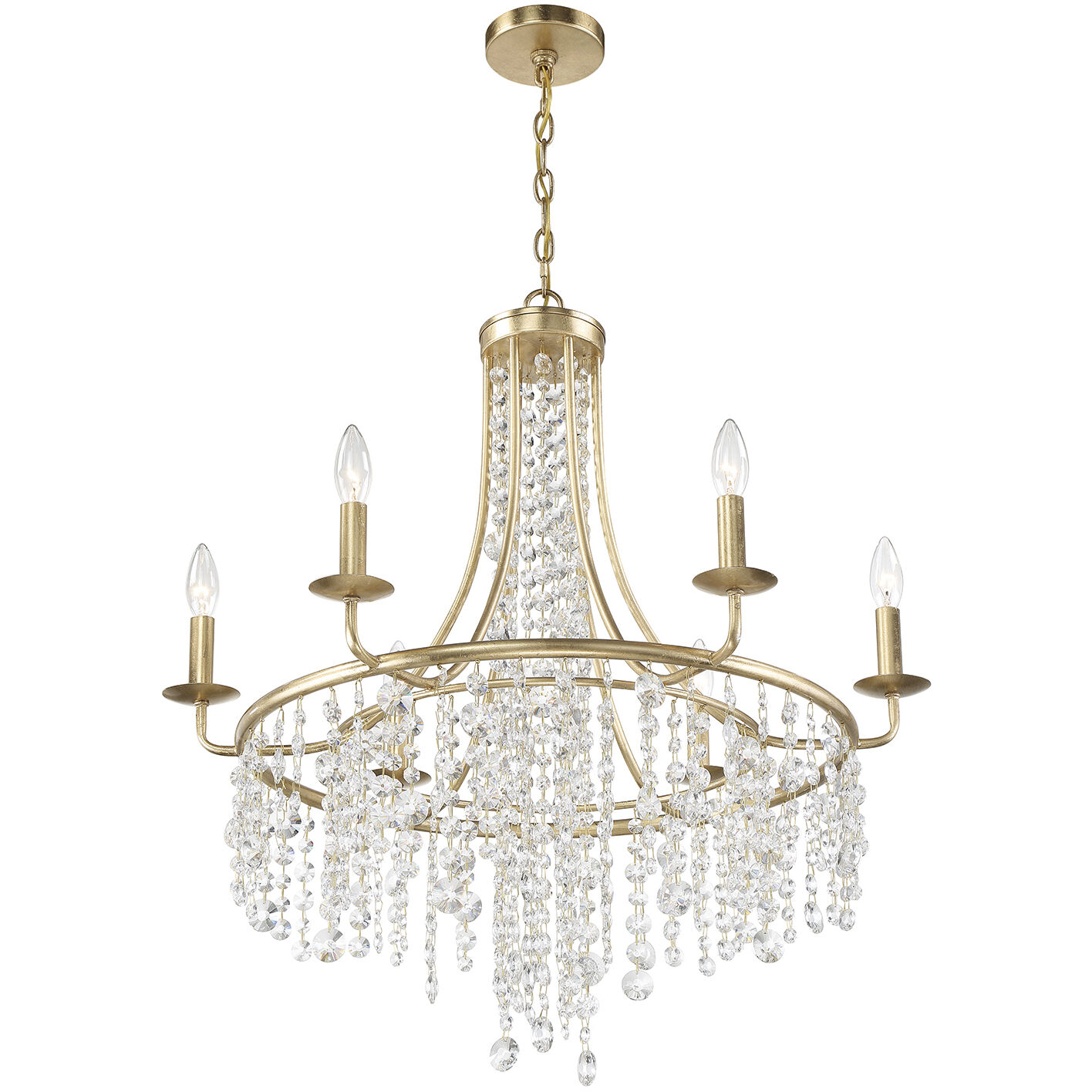 Gabrielle 6 Light 28 inch Antique Gold Chandelier Ceiling Light