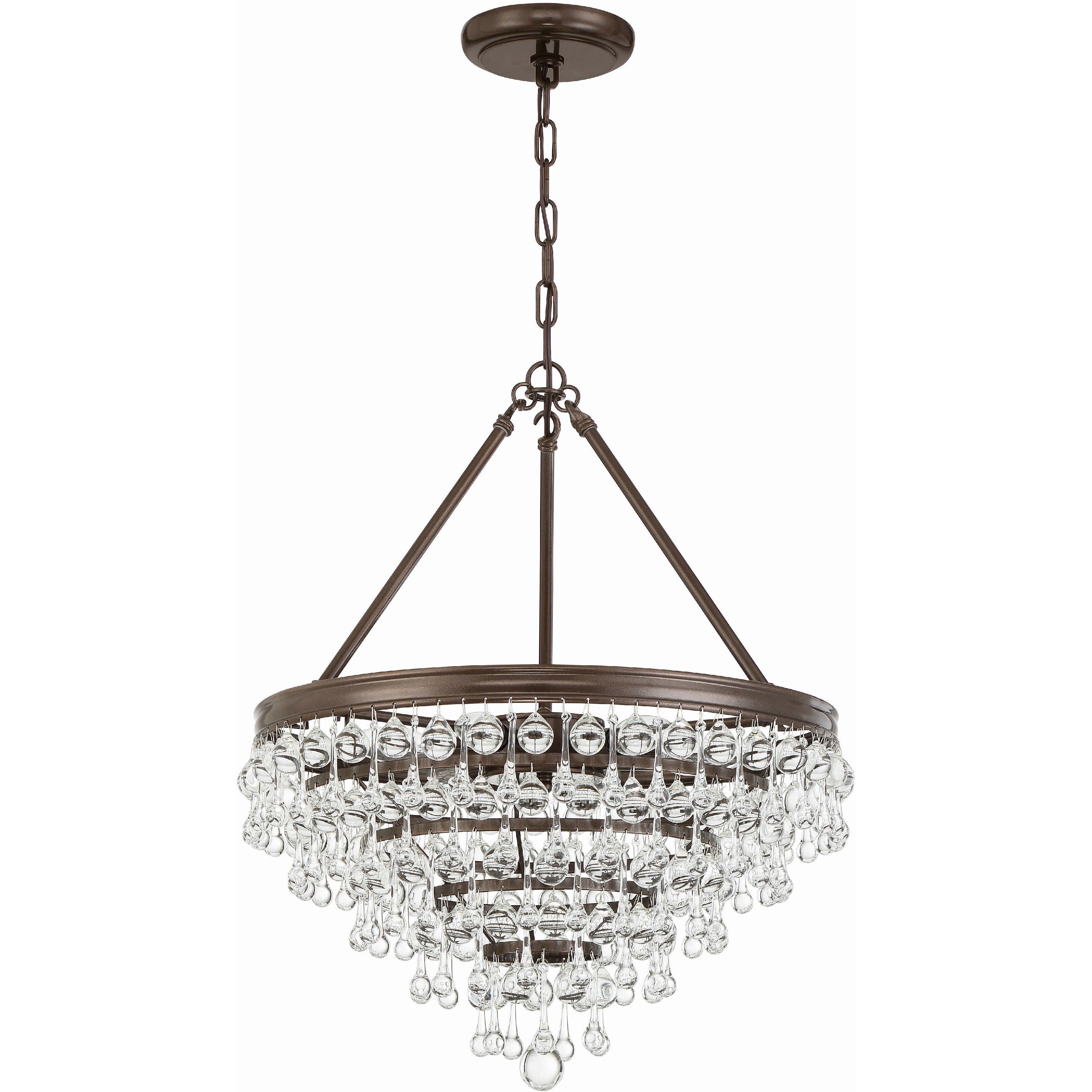 Calypso 6 Light 20 inch Vibrant Bronze Chandelier Ceiling Light