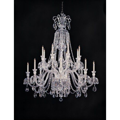 Traditional Crystal 16 Light 56 inch Polished Chrome Chandelier Ceiling Light