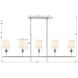 Broche 5 Light 53.5 inch Antique Silver Linear Chandelier Ceiling Light