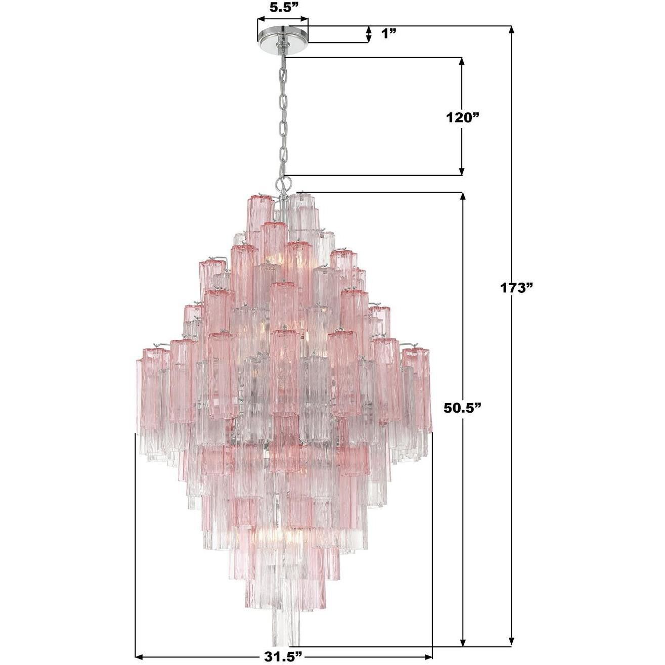 Addis 20 Light 31.5 inch Polished Chrome Chandelier Ceiling Light in Spring