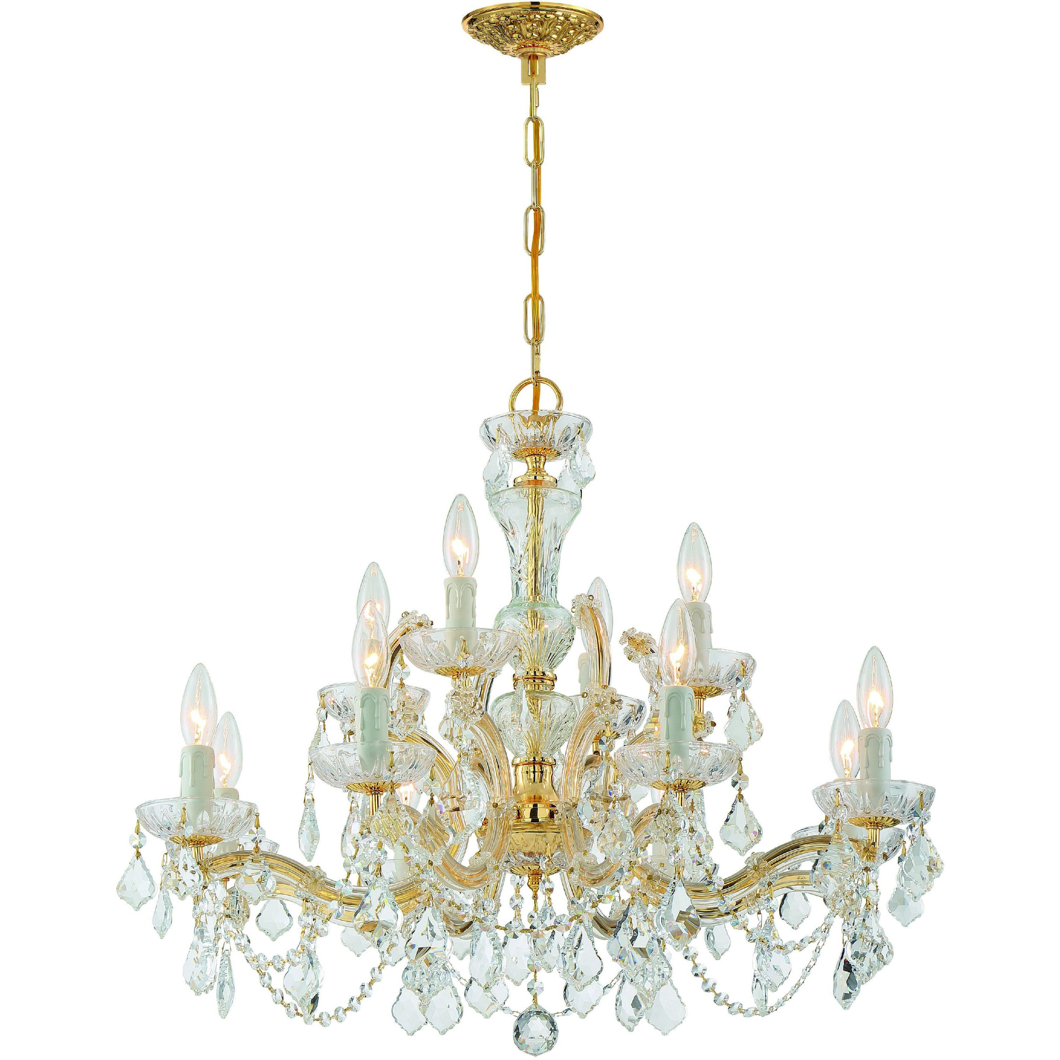 Maria Theresa 12 Light 29 inch Gold Chandelier Ceiling Light in Clear Swarovski Strass