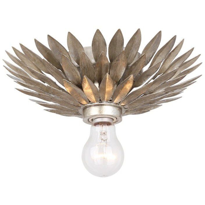 Broche 1 Light 11 inch Antique Silver Flush Ceiling Light